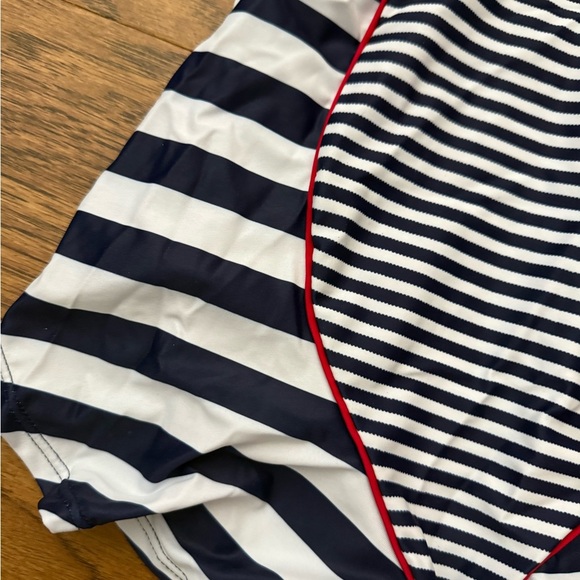 NWT -  Belsira Sexy Vintage Swimsuit Retro Look Stripes Pattern Blue White Red R - Picture 9 of 14